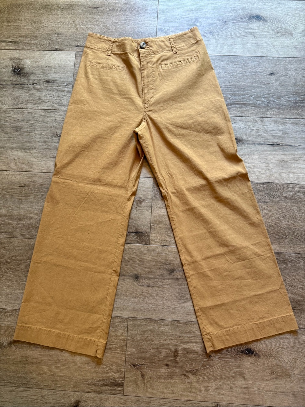 Mauve Wide-Leg Chinos in Mustard